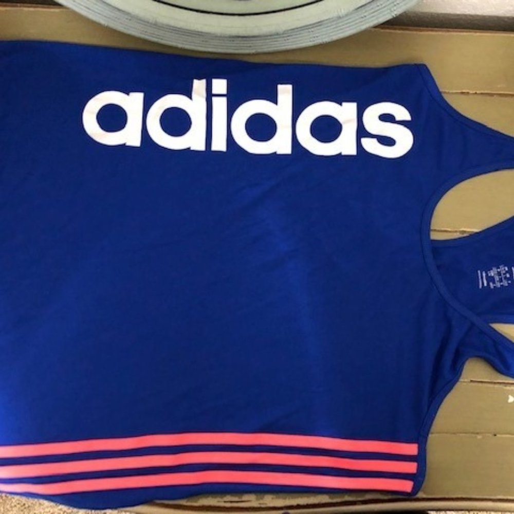 Large Blue Adidas Workout Tank